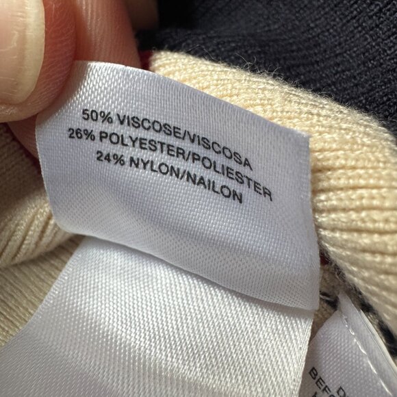 Anne Klein Sleeveless Striped Fit & Flare Knit Dress XL Navy Red Nautical Preppy - Picture 9 of 11